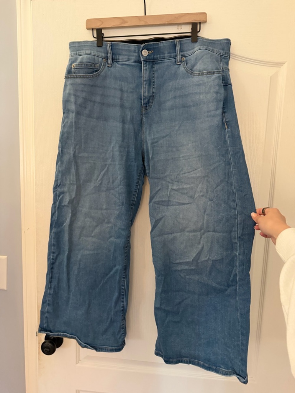 Wide Leg Light Wash Blue Jeans